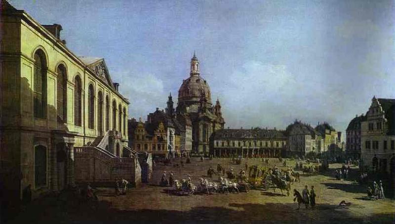 Bernardo Bellotto The New Market Square in Dresden Seen from the Judenhof Germany oil painting art